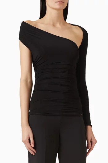 بلوزة بقصة غير متماثلة جيرسيه