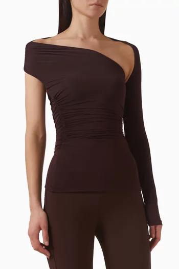 بلوزة بقصة غير متماثلة جيرسيه