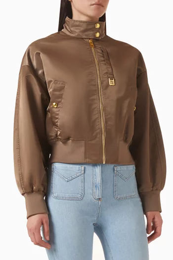 جاكيت بومبر بقصة فضفاضة نايلون