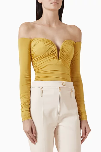 Drape Off-shoulder Bodysuit