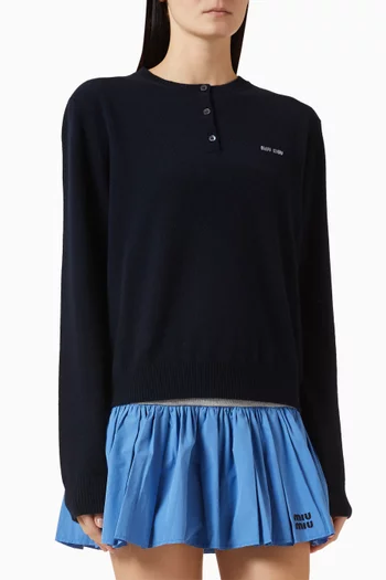 سترة بشعار الماركة نسيج كشمير