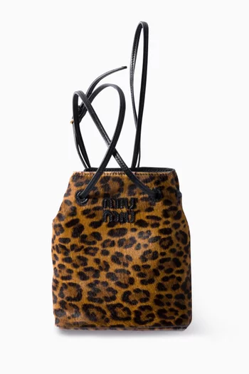 Pouch in Leopard-print Calf Hair