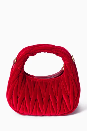 Mini Wander Hobo Bag in Matelassé Velvet