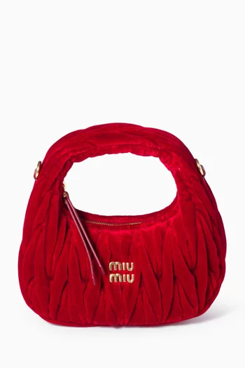 Mini Wander Hobo Bag in Matelassé Velvet