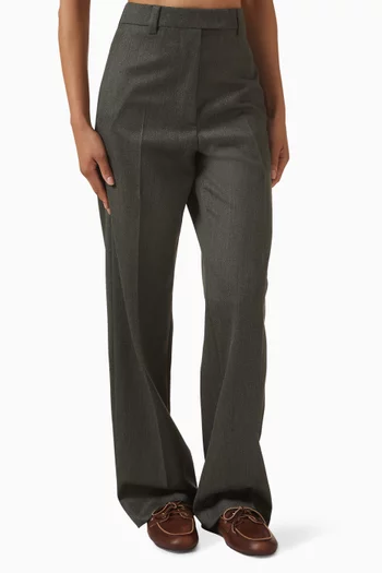 بنطال بقصة ساق مستقيمة صوف بكر