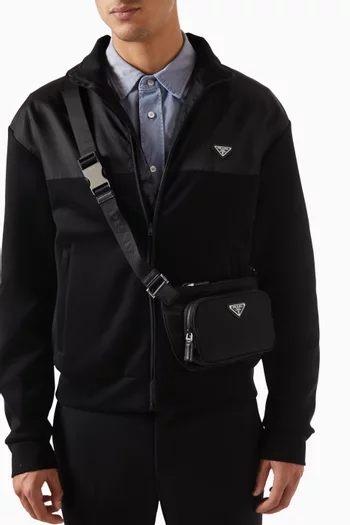 Crossbody Bag in Re-nylon & Saffiano Leather