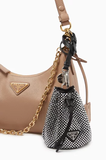 حلية حقيبة ميني ايكون مرصعة بالكريستال ستان