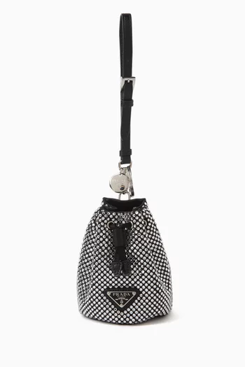 Mini Icon Crystal-embellished Bag Charm in Satin