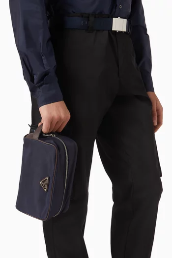 حقيبة سبيد روك صغيرة نايلون معاد تدويره وجلد