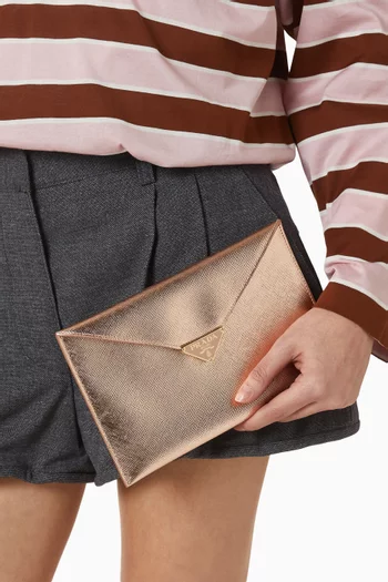 Envelope Clutch Bag in Saffiano Leather