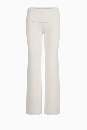 بنطال سترة منسوجة بحافة مطوية 