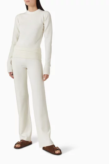 Sweater Knits Ribbed Fitted Crew Neck