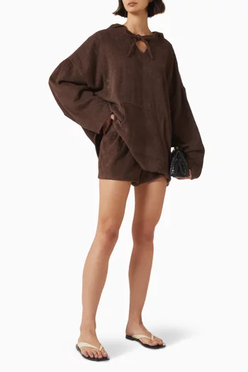 Terry Cover-Ups Fold Over Short