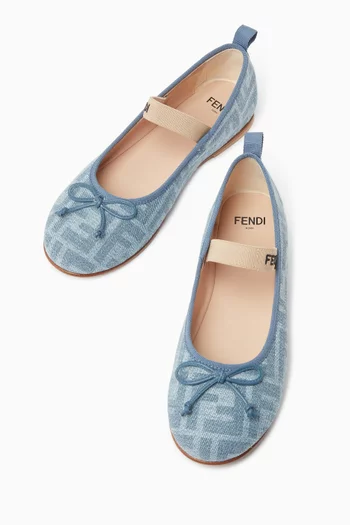 Logo Ballerina Sandals in Denim