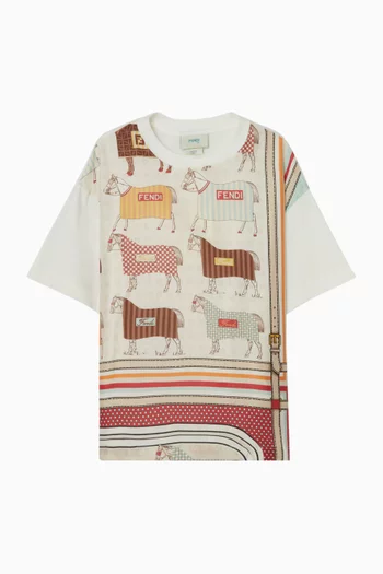 تي شيرت بطبعة كافالي 