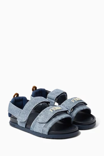 Velcro Sandals in Denim