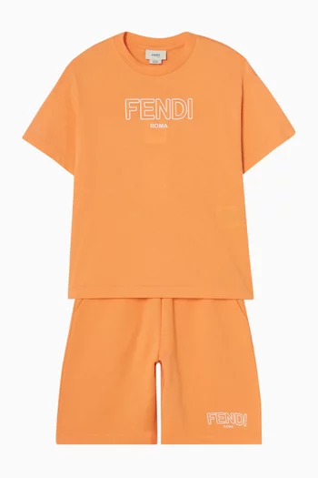 تي شيرت بطبعة شعار الماركة قطن