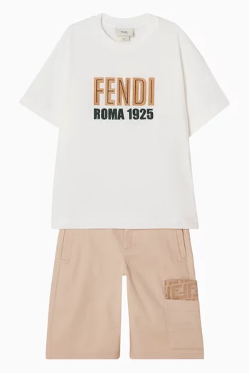 تي شيرت مطرز بشعار الماركة قطن