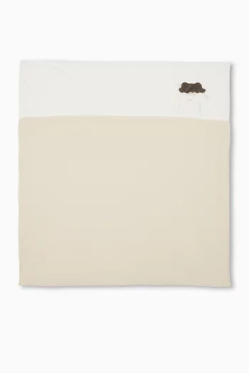 بطانية بطبعة دب وشعار الماركة قطن