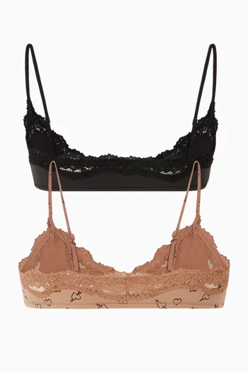 طقم حمالات صدر بقصة عميقة دانتيل فيتس إيفري بودي، قطعتان