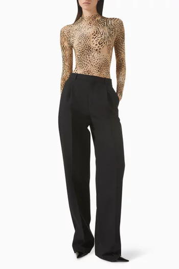 Milky Sheer Mock Neck Bodysuit