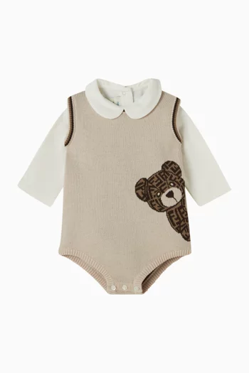 طقم بطبعة دب تيدي، قطعتان 