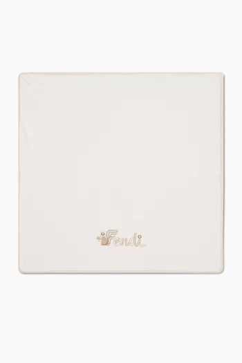 Logo Print Blanket in Cotton