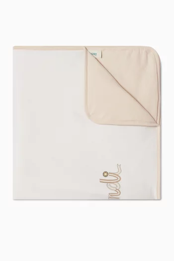 Logo Print Blanket in Cotton