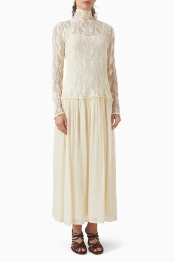 Sybil Drop-waist Dress in Lace