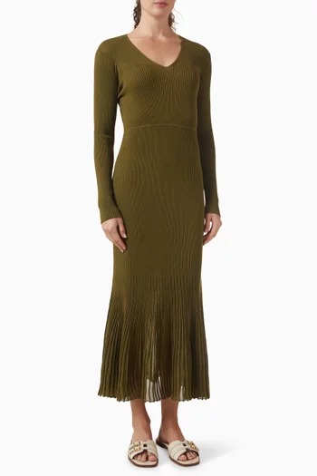 Zeda V-neck Dress in Viscose Blend