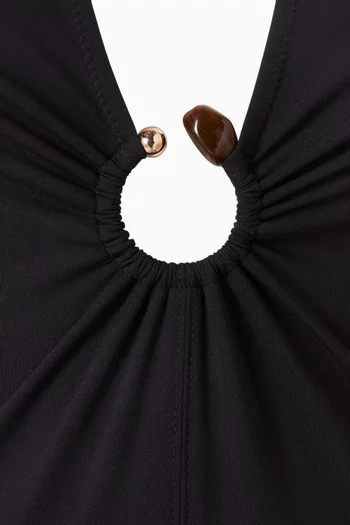 لباس سباحة ميلوس قطعة واحدة بحلقة وأربطة حول الرقبة