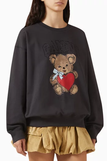Isoli Bear-print Sweatshirt in Organic Cotton