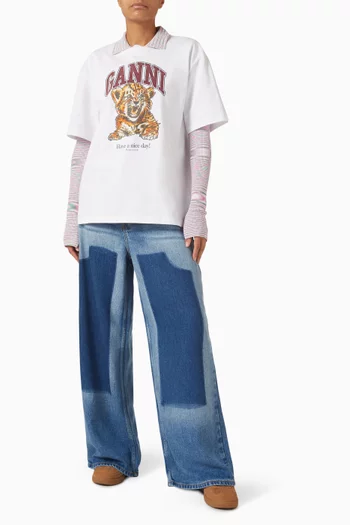 Tiger-print T-shirt in Organic Cotton