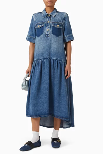 High-low Shirt Dress in Denim