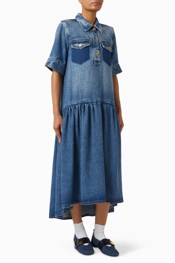 High-low Shirt Dress in Denim