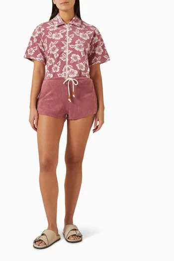 Cocos Lucie Drawstring Shorts in Cotton-belnd
