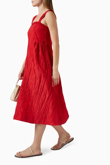 Elina Midi Dress in Recycled Taffeta