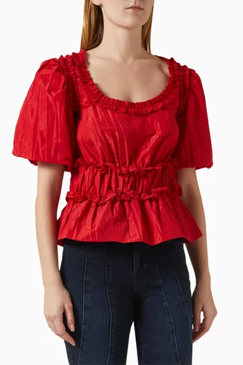 Everly Ruffle Top in Taffeta