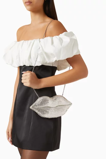 Disco Lips Crystal Clutch Bag