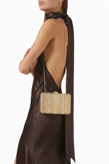 Slim Slide Crystal Clutch