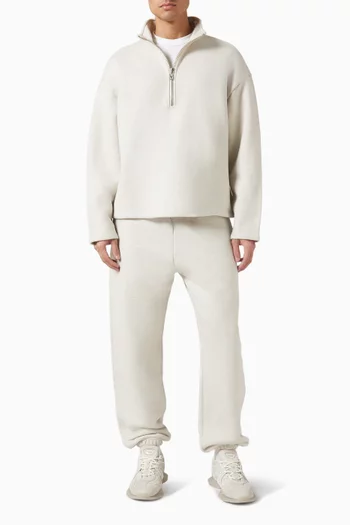 سويت شيرت بسحّاب قصير قطن ثقيل بوزن 800 غرام لكل متر مربع