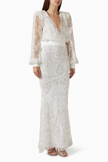 Constanze Embellished Gown in Lace