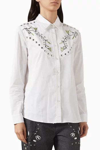 The Grammy Embellished Shirt in Cotton