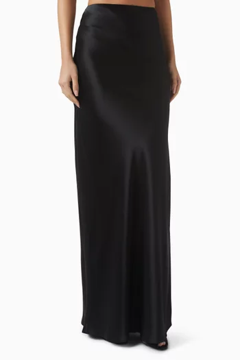 Bias-cut Maxi Skirt in Satin