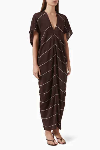 Striped Kaftan in Silk