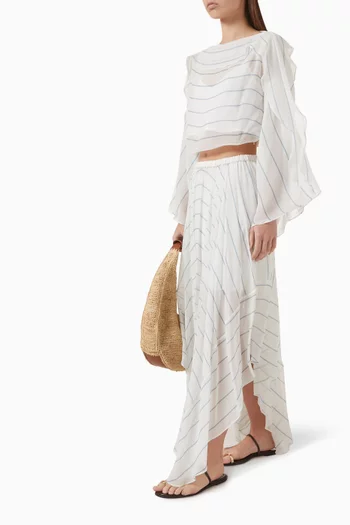 Capri Asymmetrical Maxi Skirt in Silk