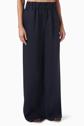 بنطال لايدن برباط تضييق كتان