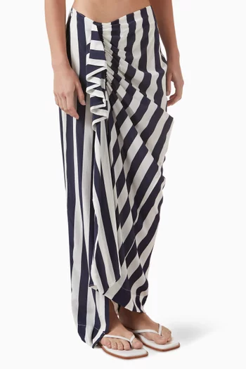 Orta Draped Maxi Skirt in Silk