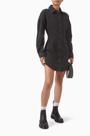 فستان قصير بقصة ضيقة دينم