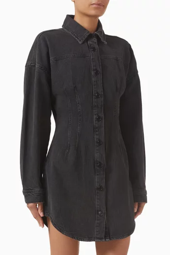 فستان قصير بقصة ضيقة دينم